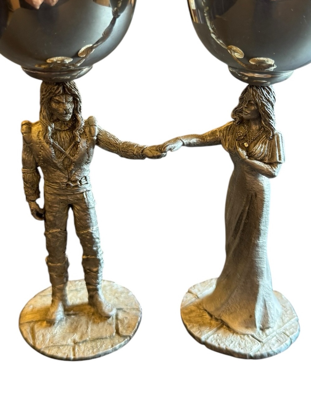 Collectible Beauty and the Beast Gallo Pewter Wine Glasses - Picture 3 of 11